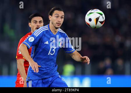 Rome, Italie. 17 novembre 2023. Matteo Darmian d'Italie en action lors de l'UEFA Euro 2024, qualifications, match de football du groupe C entre l'Italie et la Macédoine du Nord le 17 novembre 2023 au Stadio Olimpico à Rome, Italie - photo Federico Proietti/DPPI crédit : DPPI Media/Alamy Live News Banque D'Images