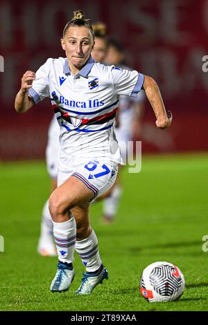 Milan, Italie. 18 novembre 2023. Milan, Italie, 18.11.23 : Michela Giordano (67 Sampdoria) lors du match féminin de Serie A entre l'AC Milan et Sampdoria au Vismara Sports Center à Milan, Italia Soccer (Cristiano Mazzi/SPP) crédit : SPP Sport Press photo. /Alamy Live News Banque D'Images