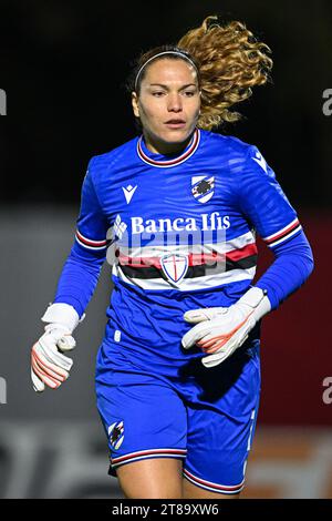 Milan, Italie. 18 novembre 2023. Milan, Italie, 18.11.23 : la gardienne Amanda Tampieri (1 Sampdoria) lors du match féminin de Serie A entre l'AC Milan et Sampdoria au Vismara Sports Center à Milan, Italia Soccer (Cristiano Mazzi/SPP) crédit : SPP Sport Press photo. /Alamy Live News Banque D'Images