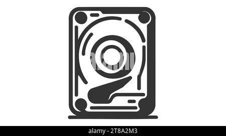 Icône de ligne de disque dur, signe vectoriel, pictogramme de style linéaire isolé sur blanc. Symbole du disque dur, illustration du logo. Contour modifiable Illustration de Vecteur