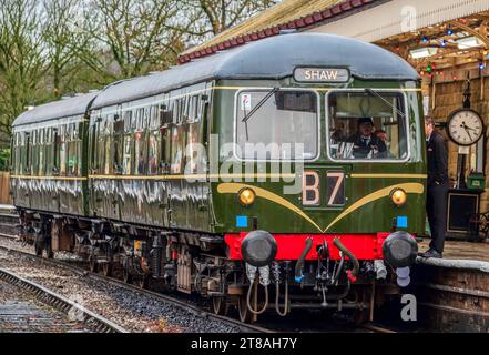 East lancashire Railway automne DMU gala BR Class 117/2 unité vue à la gare de Ramsbottom pour Rawtenstall. Banque D'Images