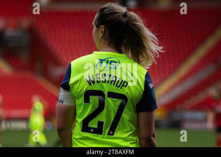 ROYAUME-UNI. 19 novembre 2023. Londres, Angleterre, 19 novembre 2023 Brianna Westrup (27 Sunderland) en action lors du match de championnat féminin entre Charlton Athletic et Sunderland à la Vallée de Londres, Angleterre (PEDRO PORRU/SPP) crédit : SPP Sport Press photo. /Alamy Live News Banque D'Images