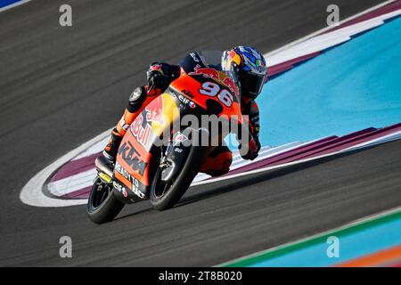 17 novembre 2023 : qualification pour le Qatar Grand Prix de MotoGP sur le circuit International de Losail. Pilote Moto3 Daniel Holgado Banque D'Images