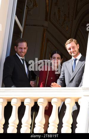 MONACO, 19 NOVEMBRE : Andrea Casiraghi, Charlotte Casiraghi, Pierre Casiraghi participent à la fête nationale de Monaco 2023 le 19 novembre 2023 à Monaco, Credit : Media Pictures/Alamy Live News Banque D'Images