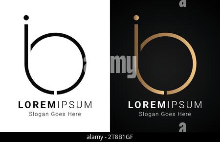 Design de logo de lettre de texte initiale JO ou OJ Monogram de luxe Illustration de Vecteur