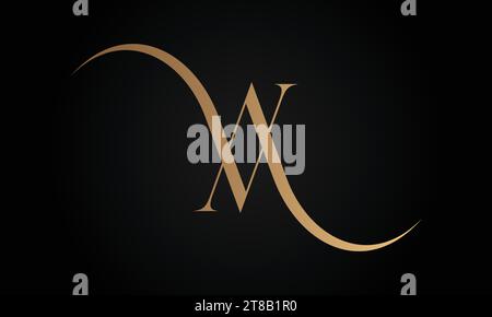 Design initial de luxe AV ou va Monogram Text Letter logo Illustration de Vecteur
