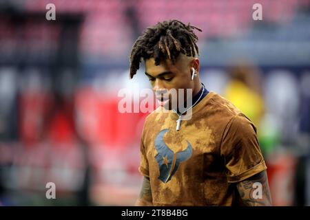 Houston, Texas, États-Unis. 19 novembre 2023. Tank Dell (3) avant le match entre les Texans de Houston et les Cardinals de l'Arizona au NRG Stadium de Houston, Texas, le 19 novembre 2023. (Image de crédit : © Erik Williams/ZUMA Press Wire) USAGE ÉDITORIAL SEULEMENT! Non destiné à UN USAGE commercial ! Crédit : ZUMA Press, Inc./Alamy Live News Banque D'Images