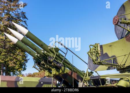 Vieux système mobile de missiles de défense aérienne Banque D'Images