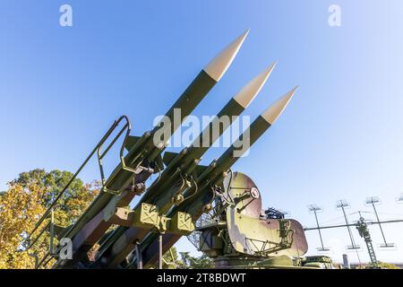 Vieux système mobile de missiles de défense aérienne Banque D'Images