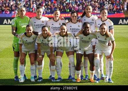 Barcelone, Espagne. 19 novembre 2023. Le groupe du Real Madrid lors du match de Liga F entre le FC Barcelone et le Real Madrid a joué au Luis Companys Stadium le 19 novembre 2023 à Barcelone, Espagne. (Photo de Carla Pazos/PRESSINPHOTO) crédit : PRESSINPHOTO SPORTS AGENCY/Alamy Live News Banque D'Images
