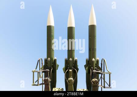 Vieux système mobile de missiles de défense aérienne Banque D'Images