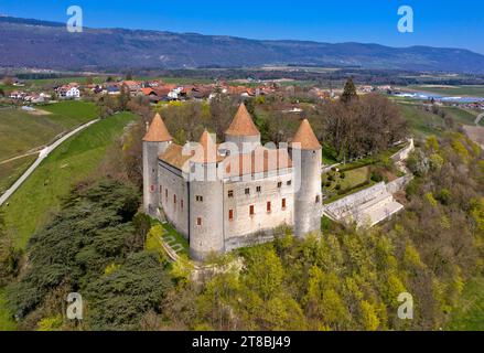 Château de Champvent, Château de Champvent, Champvent, Canton de Vaud, Suisse Banque D'Images