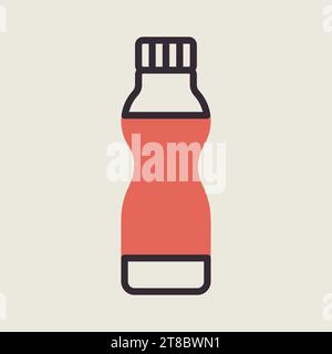 Icône vectorielle de bouteille de yaourt buvable. Enseigne de produits laitiers. Symbole graphique pour la conception de sites Web et d'applications de cuisine, logo, application, interface utilisateur Illustration de Vecteur