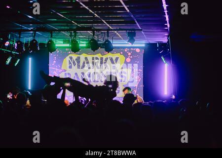 Marky Ramone se produit en live avec son groupe blitzkrieg à Turin. Photos en direct et portrait Banque D'Images