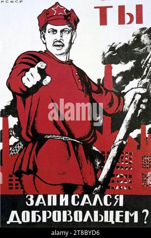 DMITRY MOOR (1883-1946) artiste et concepteur d'affiches russe. yu a-t-il rejoint l'Armée rouge ? Banque D'Images