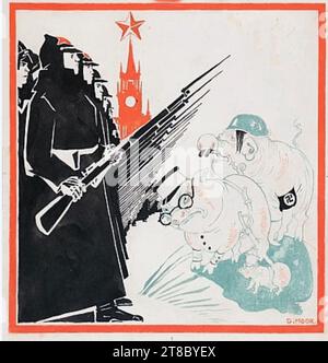 DMITRY MOOR (1883-1946) artiste et concepteur d'affiches russe. Les porcs nazis arrêtés aux portes du Kremlin par la RedcArmy' Banque D'Images