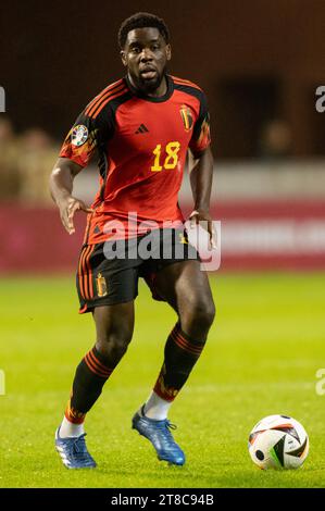 Bruxelles, Belgique. 19 novembre 2023. Orel Mangala, de Belgique, lors du match du Groupe F du Championnat d'Europe de l'UEFA 2024 entre la Belgique et l'Azerbaïdjan au Stade Roi Baudouin à Bruxelles, Belgique, le 19 novembre 2023 (photo par Andrew SURMA/ crédit : SIPA USA/Alamy Live News Banque D'Images