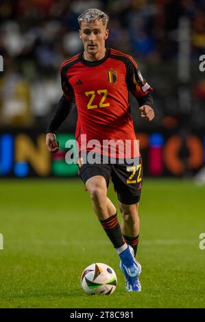 Bruxelles, Belgique. 19 novembre 2023. Alexis Saelemaekers de Belgique lors du match du Groupe F du Championnat d'Europe de l'UEFA 2024 entre la Belgique et l'Azerbaïdjan au Stade Roi Baudouin à Bruxelles, Belgique, le 19 novembre 2023 (photo par Andrew SURMA/ crédit : SIPA USA/Alamy Live News Banque D'Images