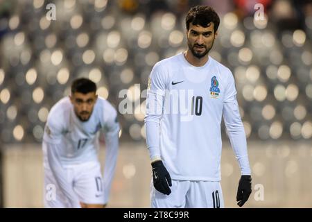 Bruxelles, Belgique. 19 novembre 2023. Mahir Emreli de l'Azerbaïdjan lors du match du Groupe F du Championnat d'Europe de l'UEFA 2024 entre la Belgique et l'Azerbaïdjan au Stade Roi Baudouin à Bruxelles, Belgique, le 19 novembre 2023 (photo par Andrew SURMA/ crédit : SIPA USA/Alamy Live News Banque D'Images