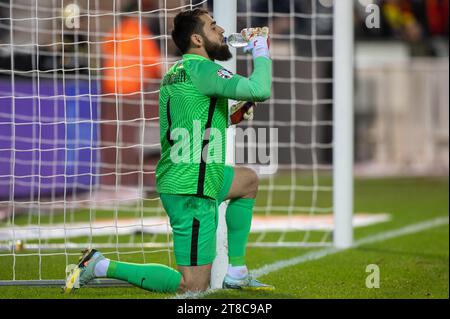 Bruxelles, Belgique. 19 novembre 2023. Shakhrudin Magomedaliyev de l'Azerbaïdjan lors du match du Groupe F du Championnat d'Europe 2024 de l'UEFA entre la Belgique et l'Azerbaïdjan au Stade Roi Baudouin à Bruxelles, Belgique, le 19 novembre 2023 (photo par Andrew SURMA/ crédit : SIPA USA/Alamy Live News Banque D'Images