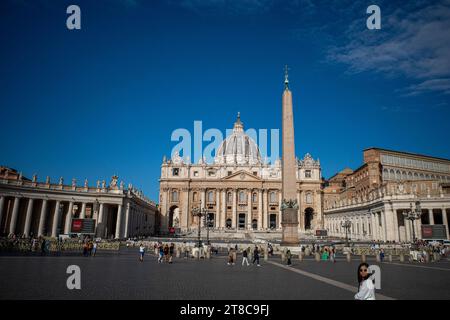 Basilique du Vatican vue panoramique Rome Italie Banque D'Images