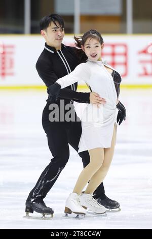 Kinoshita Kansei Ice Arena, Shiga, Japon. 18 novembre 2023. Sara Kishimoto & Atsuhiko Tamura, 18 NOVEMBRE 2023 - Patinage artistique : tous les Championnats juniors de patinage artistique du Japon 2023 danse sur glace danse libre à Kinoshita Kansei Ice Arena, Shiga, Japon. Crédit : YUTAKA/AFLO SPORT/Alamy Live News Banque D'Images