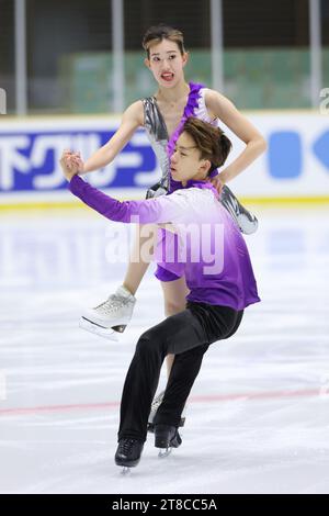 Kinoshita Kansei Ice Arena, Shiga, Japon. 18 novembre 2023. Kaho Yamashita & Yuto Nagata, 18 NOVEMBRE 2023 - Patinage artistique : tous les Championnats juniors de patinage artistique du Japon 2023 danse sur glace danse libre à Kinoshita Kansei Ice Arena, Shiga, Japon. Crédit : YUTAKA/AFLO SPORT/Alamy Live News Banque D'Images