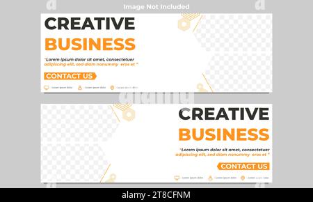 conception de collection de modèles de bannière horizontale de médias sociaux d'entreprise Illustration de Vecteur