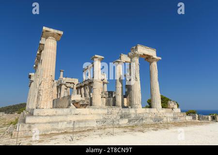 Egine : Temple d'Aphaea. Grèce Banque D'Images