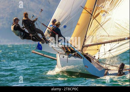 Courses de yachts, Wellington Harbour, Nouvelle-Zélande Banque D'Images