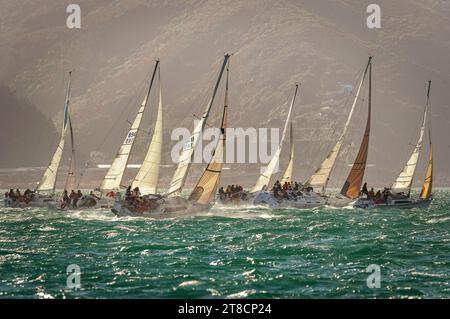 Courses de yachts, Wellington Harbour, Nouvelle-Zélande Banque D'Images