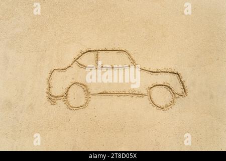 Location de dessin dans le sable Banque D'Images