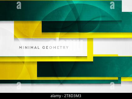 Rayures grunge brillantes vertes et jaunes fond géométrique abstrait. Conception vectorielle de technologie Illustration de Vecteur