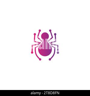 Logo Spider Tech Design moderne Illustration de Vecteur