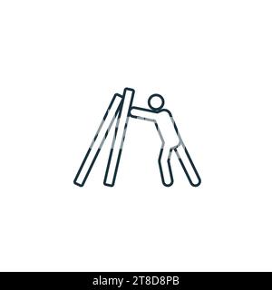 Icône de contour de résilience. Signe simple monochrome de la collection santé mentale. Icône de résilience pour logo, modèles, design web et infographie. Illustration de Vecteur