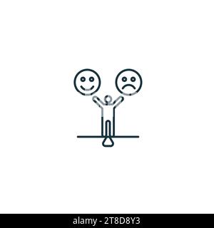 Icône de contour de bien-être émotionnel. Signe simple monochrome de la collection santé mentale. Icône de bien-être émotionnel pour logo, modèles, conception Web et Illustration de Vecteur