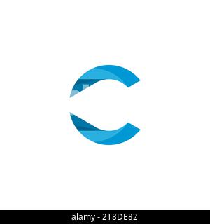 Logo C avec couleur bleue. Icône de la lettre C. Illustration de Vecteur