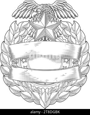 Écusson de police militaire d'aigle du Bouclier Sheriff Crest Illustration de Vecteur