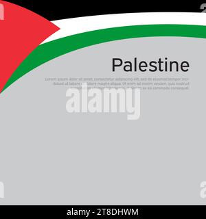 Résumé agitant le drapeau palestinien. Affiche nationale palestinienne. Fond créatif pour la conception de carte de vacances patriotique. Etat palestine couverture patriotique Illustration de Vecteur