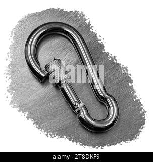 DIN 8004 crochet lien acier inoxydable gros plan Banque D'Images