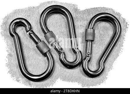 DIN 8004 crochet lien acier inoxydable gros plan Banque D'Images