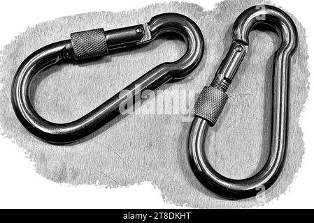 DIN 8004 crochet lien acier inoxydable gros plan Banque D'Images