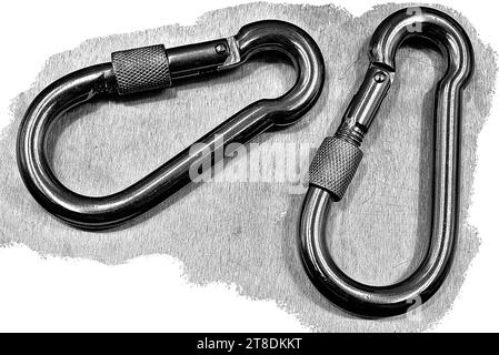 DIN 8004 crochet lien acier inoxydable gros plan Banque D'Images