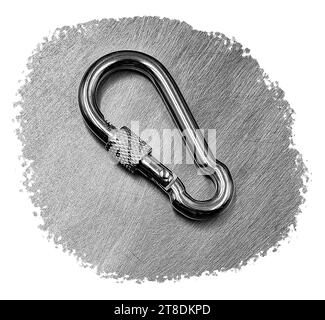 DIN 8004 crochet lien acier inoxydable gros plan Banque D'Images