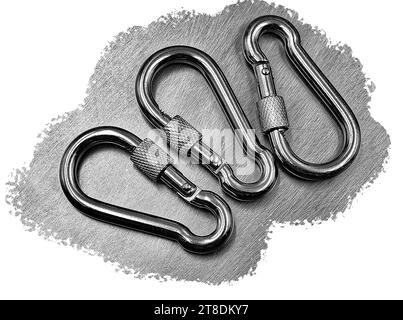 DIN 8004 crochet lien acier inoxydable gros plan Banque D'Images