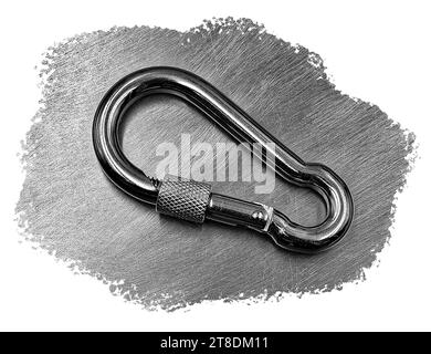 DIN 8004 crochet lien acier inoxydable gros plan Banque D'Images