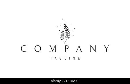 Logo vectoriel avec une image abstraite de deux épis de blé. Illustration de Vecteur