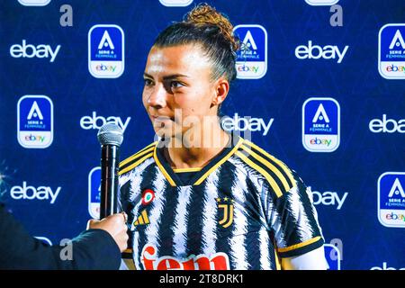 Biella, Italie. 19 novembre 2023. Biella, Italie, 19 novembre 2023 : interview d'Arianna Caruso après le match Juventus vs Inter (Marangon Andrea/SPP) crédit : SPP Sport Press photo. /Alamy Live News Banque D'Images