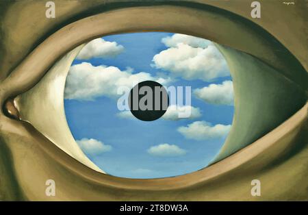 'Le faux miroir, 1928 (huile sur toile) de l'artiste Magritte, René (1898-1967) / Belge.' Illustration de Vecteur