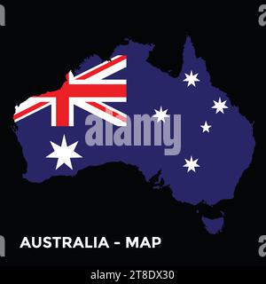 carte australienne avec drapeau sur fond blanc illustration vectorielle Illustration de Vecteur